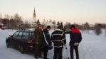 Kemijärven talvista kauneutta napataan talteen siirryttäessä kuvauspaikasta toiseen
