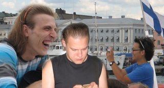 Anatoli Siuko, Andrey Serov ja Jishan Shin hiuspantoineen. Kuva: Kaisa Erola/YLE.