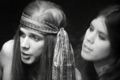 Kuva: H�r-musikaalin n�yttelij�t Cay Karlsson ja Anki Lindqvist. (1969) YLE kuvanauha.