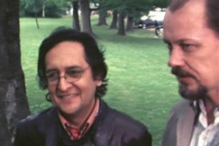 Kuva: Manuel Scorza ja Matti Rossi Mukkulassa. (1975) YLE kuvanauha.