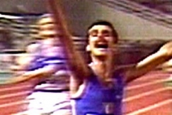 Kuva: Alberto Cova voittaa 10 000 metrin EM-kultaa. 81982) YLE kuvanauha.