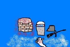 Kuva: Sotilaan muisto kaivolla. Piirros Paavo Ryts�.