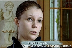 Kuva: Heidi Haapala Kadonneet omaiset yhdistyksen puheenjohtaja. YLE kuvanauha.