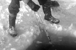 Kuva: Notfiskare l�gger not i en vak, YLE bildband 1963