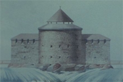 Kuva: Vanha piirros Kajaanin linnasta. (1983) Yle kuvanauha