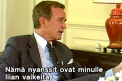 Kuva: USA:n silloinen varapresidentti George H. W. Bush (1983). YLE kuvanauha.