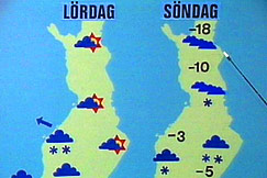 Bild: Väderkarta, YLE 1990 Bild: Väderkarta, YLE 1990