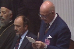 Kuva: Presidentti Kekkonen puhuu. YLE kuvanauha.