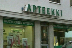 Kuva: Apteekki, josta ratkaiseva vihje tuli. YLE kuvanauha.