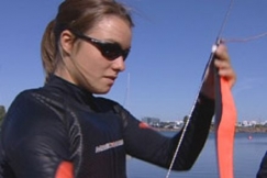 Kuva: Kilpapurjehtija Silja Lehtinen. (2005) YLE kuvanauha.