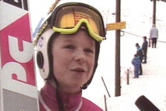 Kuva: M�kihypp��j� Toni Nieminen Hopeasompa-kisassa 13-vuotiaana. (1989) YLE kuvanauha.