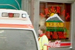 Kuva: Kebab-paikka Lahdessa 2000. YLE kuvanauha.