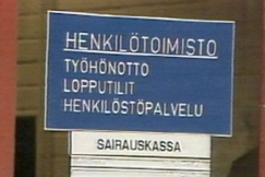 Kuva: Kyltti henkil�toimistossa 1989. YLE kuvanauha.