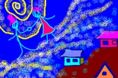 Kuva: Kuvitus Lauri Viidan runoon Alfhild. Piirros Petra Himberg. 