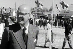 Kuva: P��ministeri Kekkonen Salon maatalousn�yttelyss� (1955). Filmiseppo / YLE.