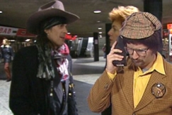 Kuva: Der Paavo ja Andy McCoy Tukholmassa. YLE kuvanauha.