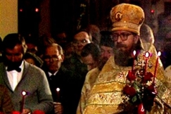 Kuva: Kuva ortodoksisesta jumalanpalveluksesta Valamosta. YLE kuvanauha.