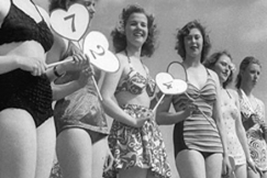 Kuva: Hiekkarantojen kuningatar -kilpailu Yyteriss� 1951. YLE Kuvanauha.