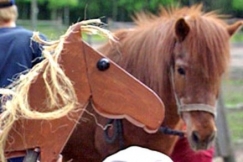 Kuva: Keppihevonen ja poni. YLE kuvanauha.