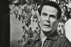 Kuva: Mauno Kuusisto juhannuslavasteissa Suvisattumia-ohjelmassa (1964). Yle kuvanauha.