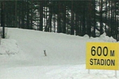 Kuva: J�nis hiihtoladulla ampumahiihdon MM-kisoissa 1991. Yle kuvanauha.