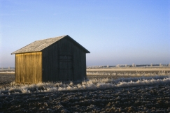 Kuva: Talo pohjalaismaisemassa. Kuva: Pentti Palmu (1985).