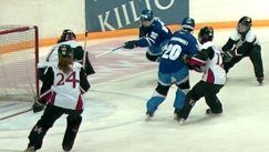 Kuva: Suomi tekee maalin ringetten MM-loppuottelussa (2010). Yle kuvanauha.