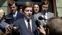 Kuva: Esko Ahon hallitus kommentoi Neuvostoliiton vallankaappausta 1991. YLE kuvanauha.