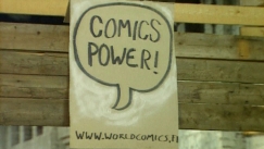 Kuva: Helsingin sarjakuvafestivaalit makasiineilla 2001, YLE kuvanauha