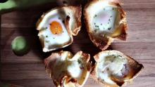 Croque Madame -muffini eli paahtoleipää ja kananmunaa Rachel Khoon reseptillä. K