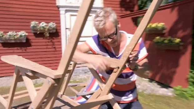 Tukholman-tuoli - strömsöläinen aurinkotuoli Jimin ohjeella. Kuva: Strömsö, Yle