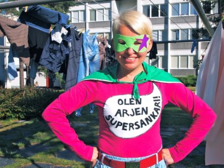 Arjen supersankari Aija Rouhiainen. Kuva: Laura Honkimäki