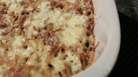 Spagetti-jauhelihavuoka, resepti. Kuva: Tapio Kantele